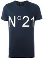 No21 Logo Print T-shirt, Men's, Size: S, Blue, Cotton
