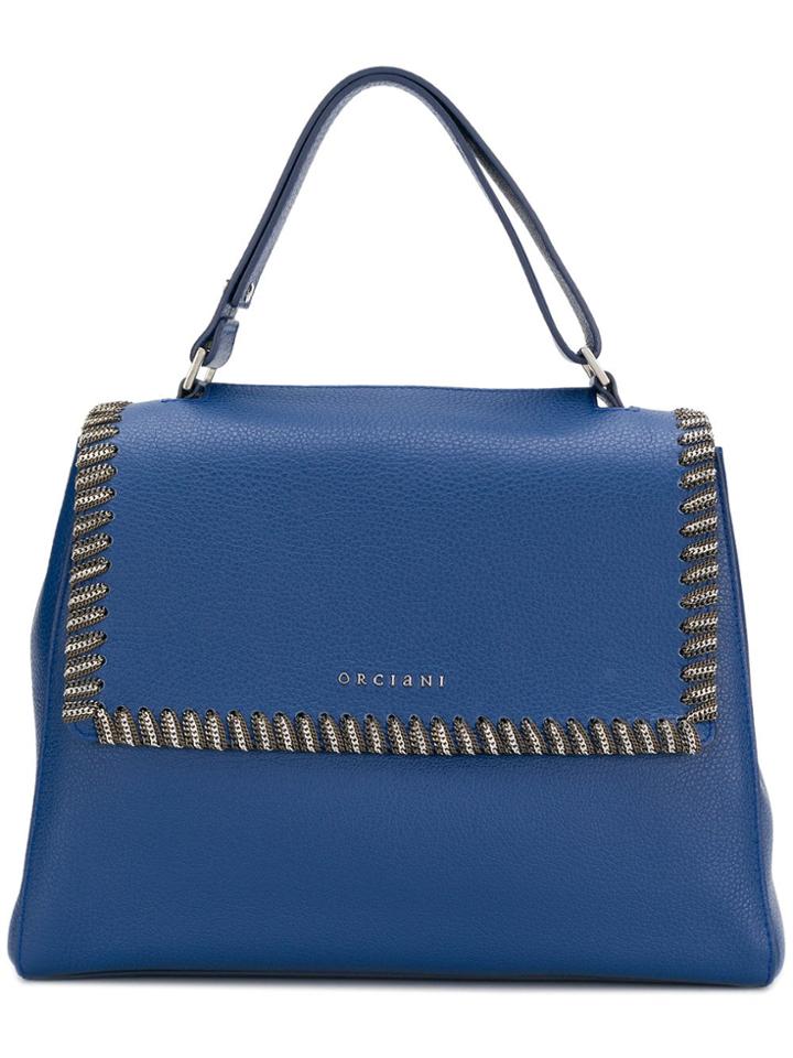 Orciani Chain Trimmed Tote Bag - Blue