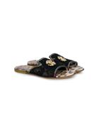 Roberto Cavalli Kids Lace Slider Sandals - Black