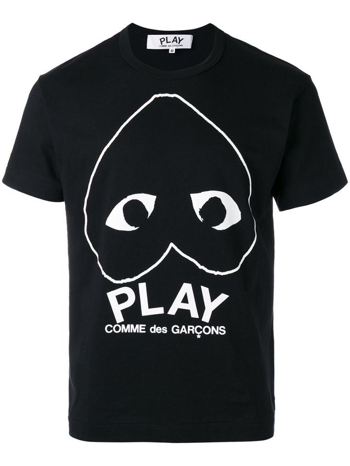 Comme Des Garçons Play - Play Logo Print T-shirt - Men - Cotton - S, Black, Cotton