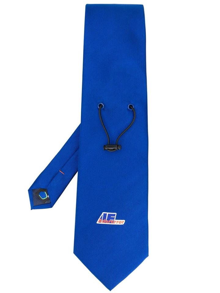 Ader Error Logo Print Tie - Blue