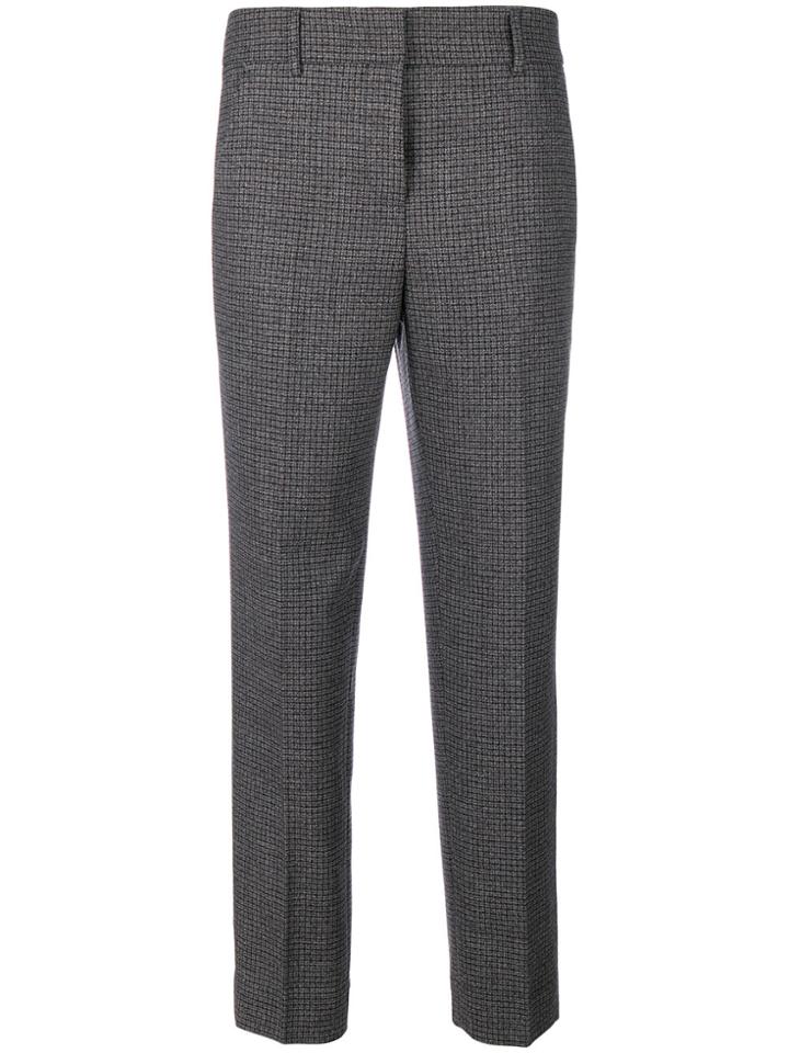 Incotex Checked Capri Trousers - Grey