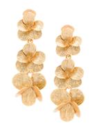 Oscar De La Renta 3d Flower Drop Earrings - Metallic
