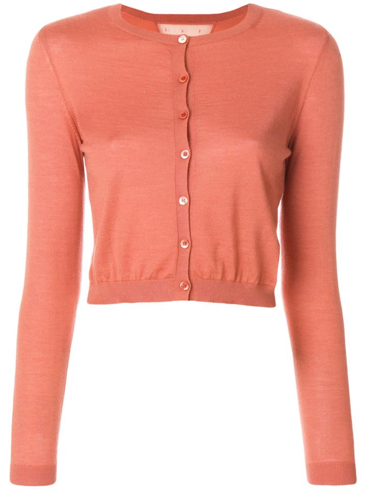 Red Valentino Cropped Buttoned Cardigan - Pink & Purple