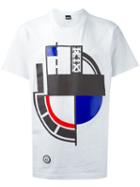 Ktz Geometric Print T-shirt, Men's, Size: Small, White, Cotton