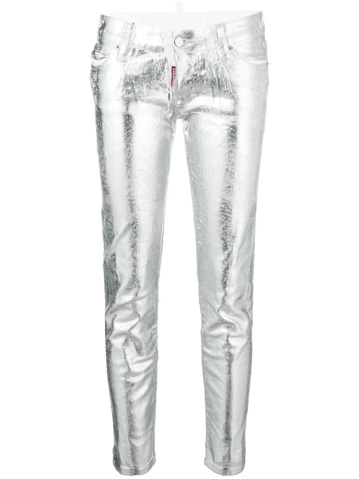 Dsquared2 Metallic Skinny Jeans - Silver