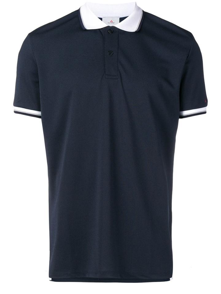 Peuterey Contrasting Collar Polo Shirt - Blue