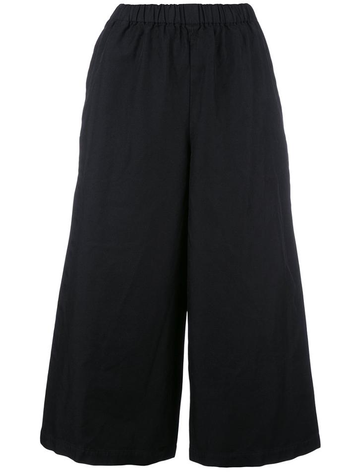 Comme Des Garçons Comme Des Garçons Wide-legged Cropped Trousers, Women's, Size: Xs, Black, Polyester