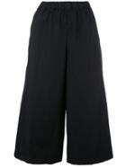 Comme Des Garçons Comme Des Garçons Wide-legged Cropped Trousers, Women's, Size: Xs, Black, Polyester