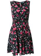 Guild Prime Floral Print V Neck Dress, Women's, Size: 34, Black, Polyester