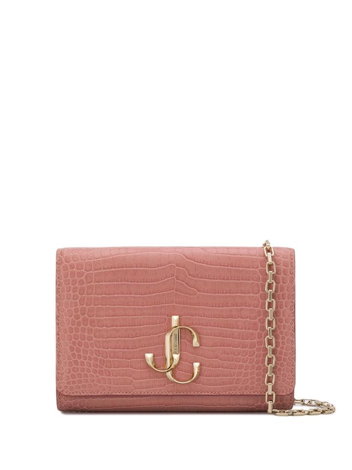 Jimmy Choo Varenne Crocodile-effect Clutch Bag - Pink