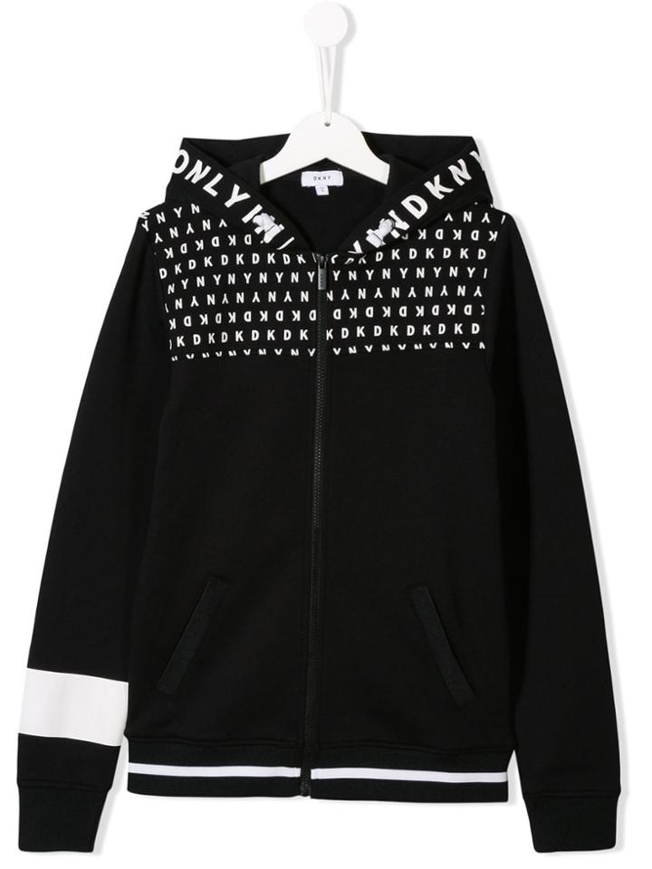 Dkny Kids Logo Print Hoodie - Black