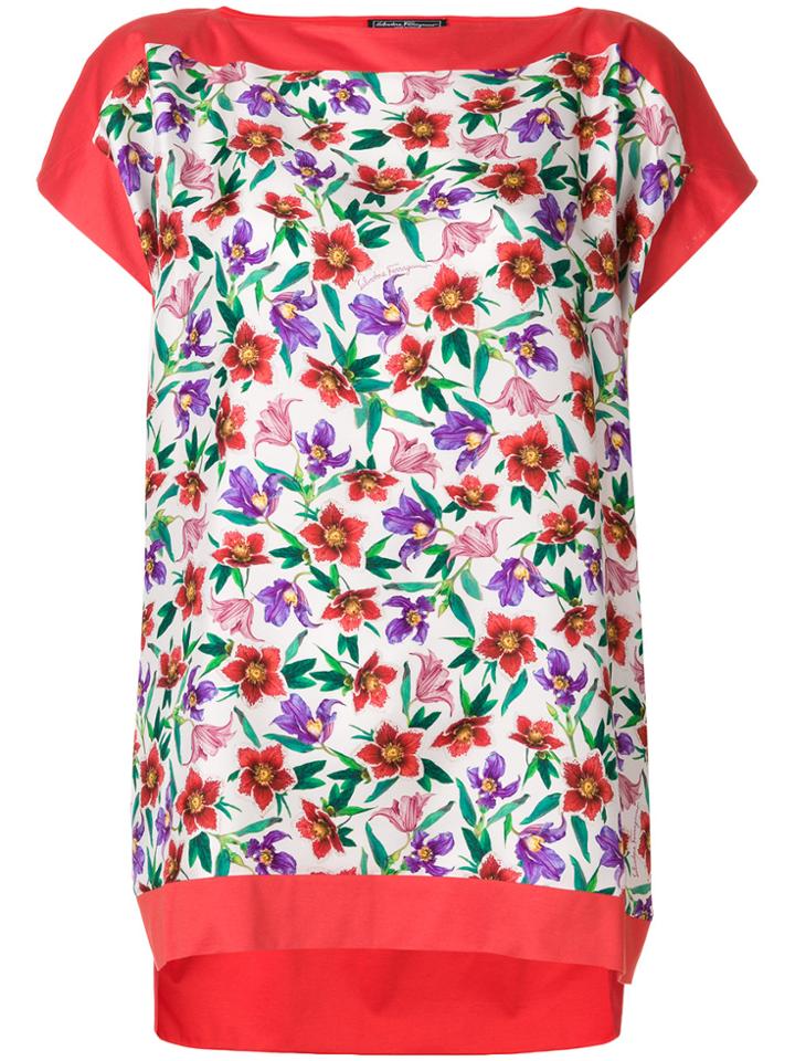 Salvatore Ferragamo Small Floral Printed T-shirt - Yellow & Orange