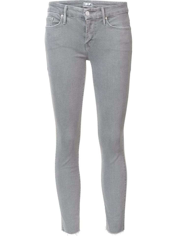 Mother Cropped Skinny Jeans, Women's, Size: 25, Grey, Cotton/polyester/spandex/elastane