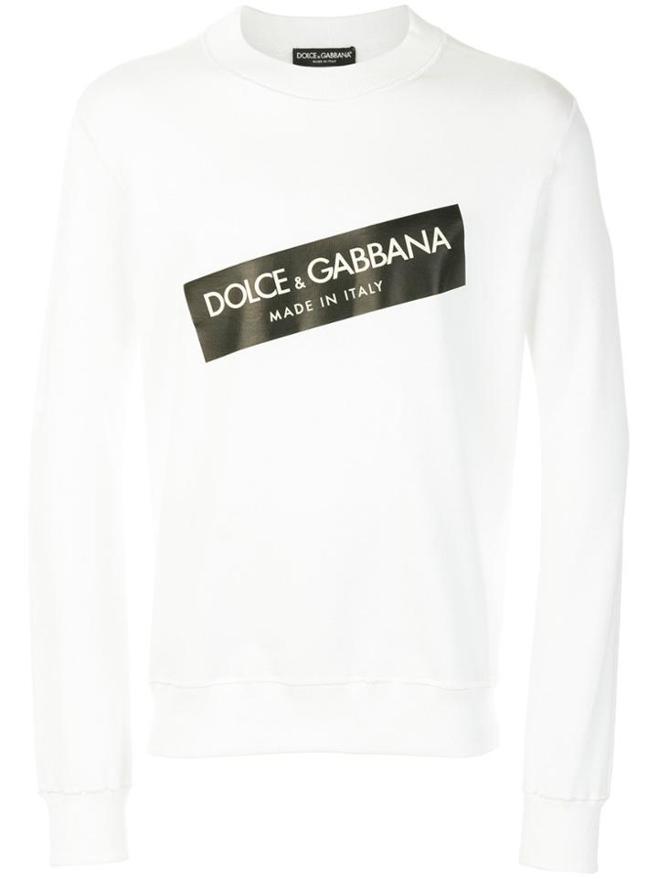 Dolce & Gabbana Logo Printed Sweatshirt - White