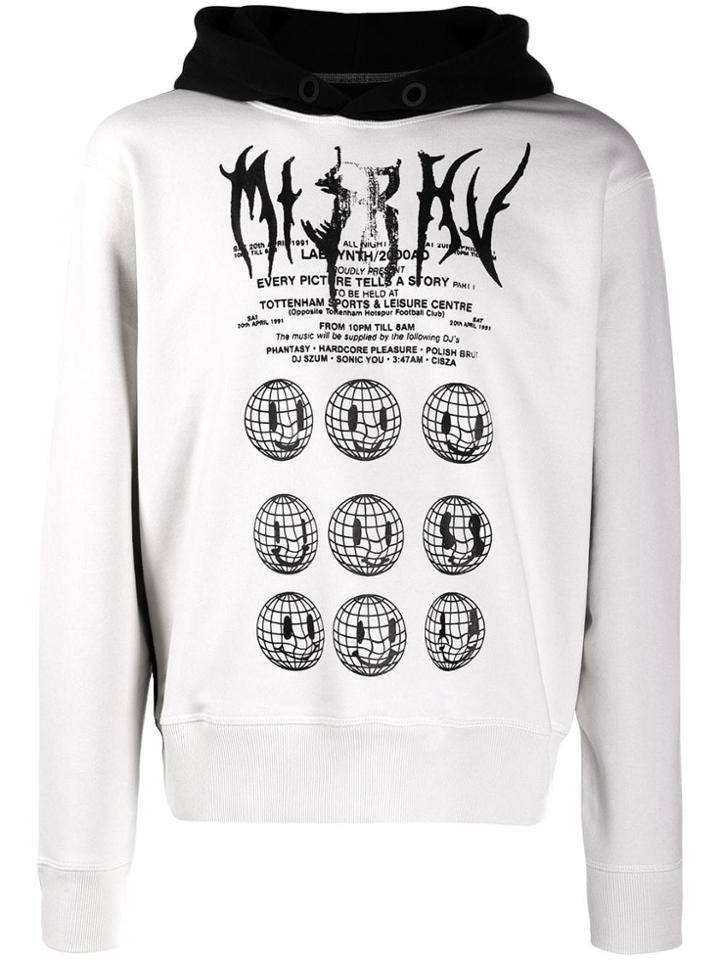 Misbhv Two-tone Graphic Print Hoodie - White