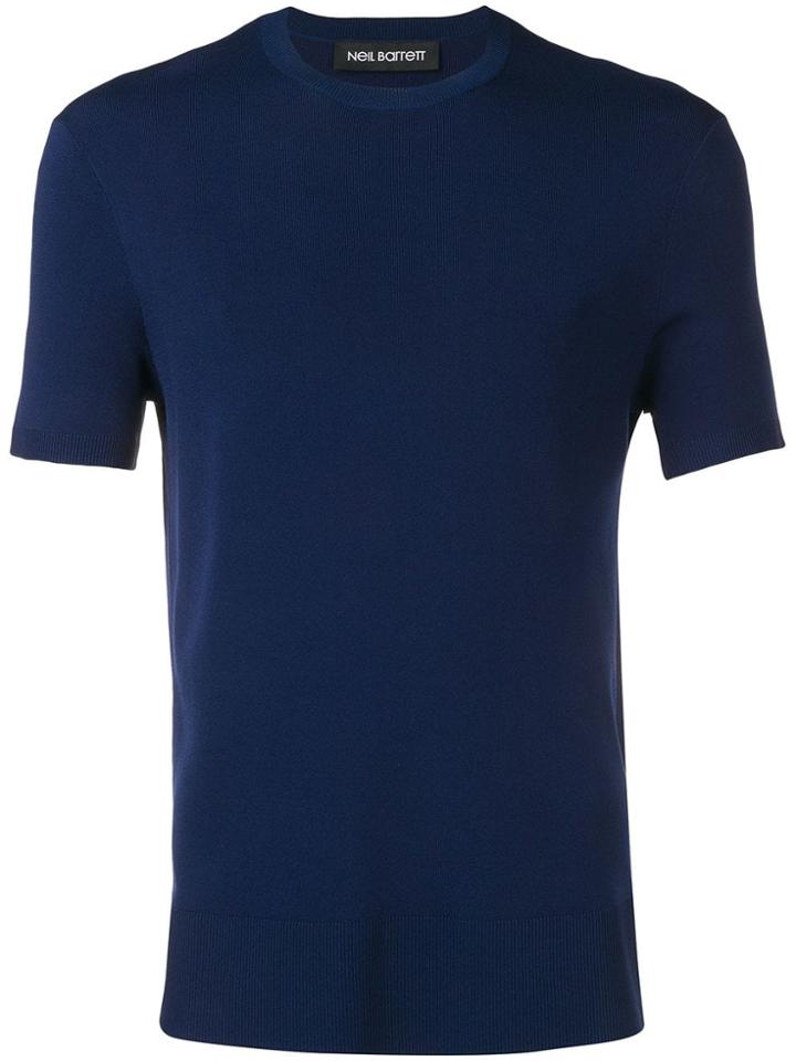 Neil Barrett Techno Knitted T-shirt - Blue