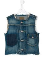 Bellerose Kids - Round Neck Denim Gilet - Kids - Cotton - 16 Yrs, Blue