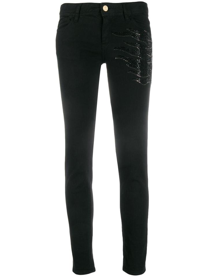 Just Cavalli Sequinned Skinny Jeans - Black