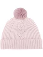 N.peal Fur Bobble Hat, Women's, Pink/purple, Rabbit Fur/cashmere