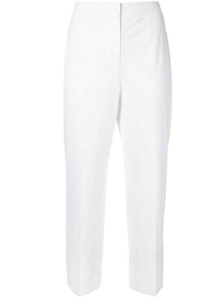 Kuho Cropped Straight Leg Trousers - White