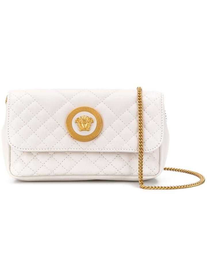 Versace Medusa Head Motif Crossbody Bag - White