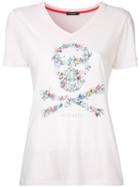 Loveless - Skull Print T-shirt - Women - Cotton/rayon - 34, Pink/purple, Cotton/rayon