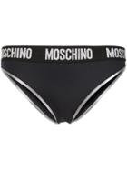 Moschino Waistband Logo Bikini Bottoms - Black