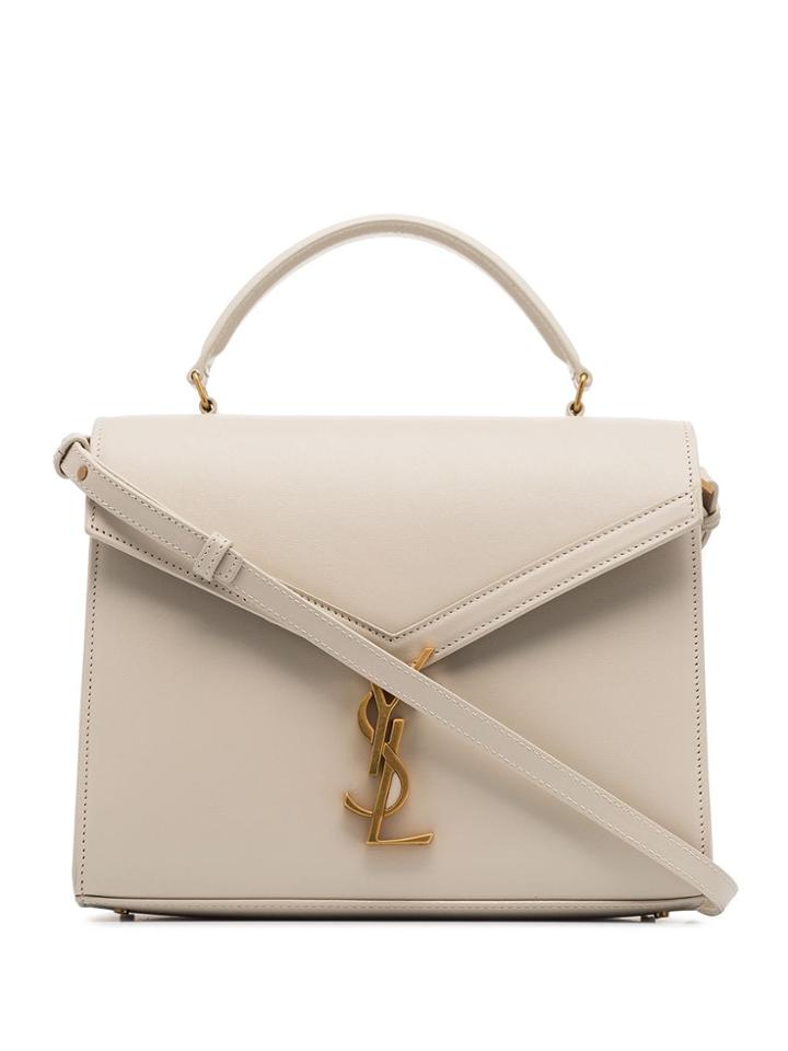 Saint Laurent Cassandra Top Handle Tote - Neutrals