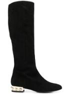 Marc Ellis Studded Heel Boots - Black