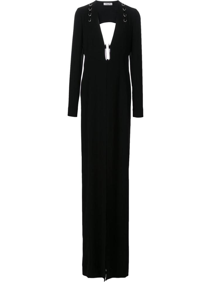 Mugler Deep Plunge Neck Dress - Black