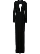 Mugler Deep Plunge Neck Dress - Black