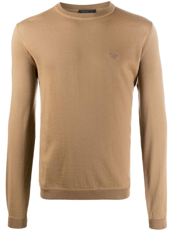 Prada Crew Neck Jumper - Neutrals