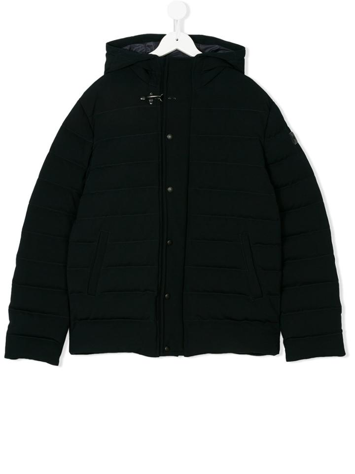 Fay Kids Hooded Padded Jacket - Blue