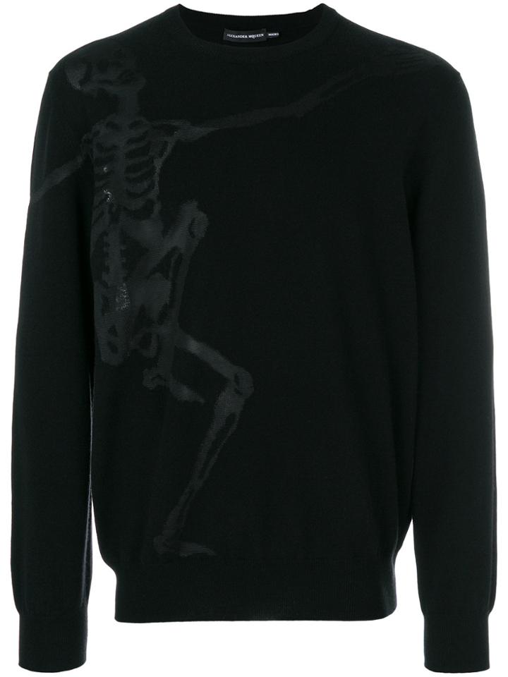 Alexander Mcqueen Dancing Skeleton Intarsia Jumper - Black