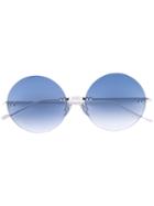 Courrèges - So Glam Round Sunglasses - Women - Metal - One Size, Blue, Metal