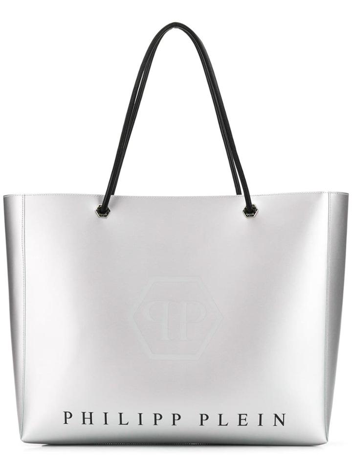 Philipp Plein Metallic Tote Bag - Silver