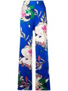 Twin-set Floral Print Trousers - Blue