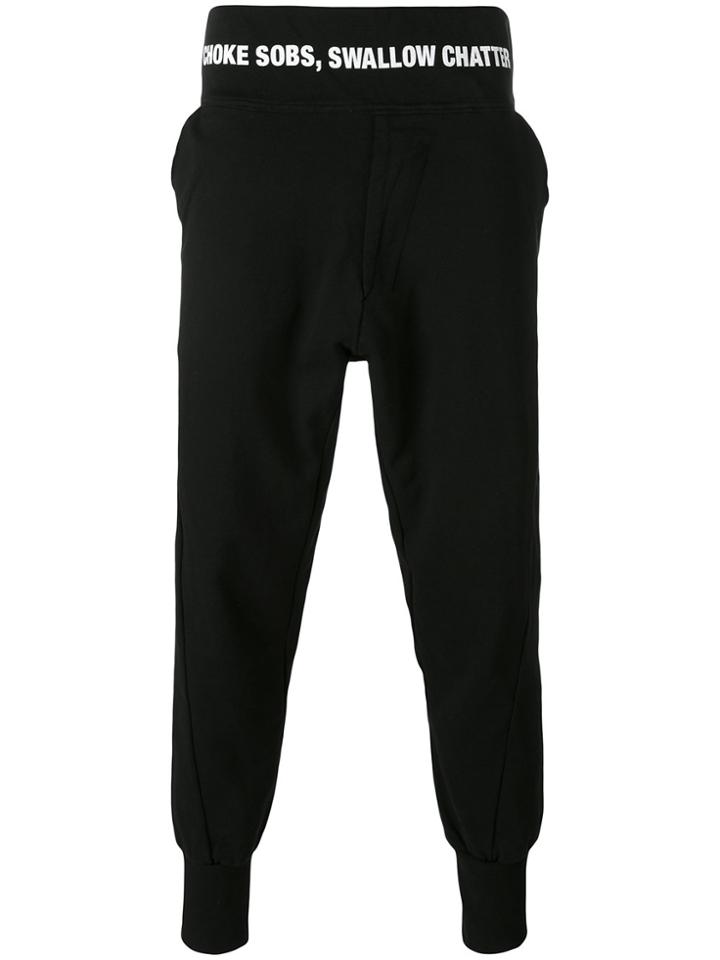 Julius Printed Waistband Sweatpants - Black
