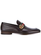Gucci Gg Web Loafers - Brown