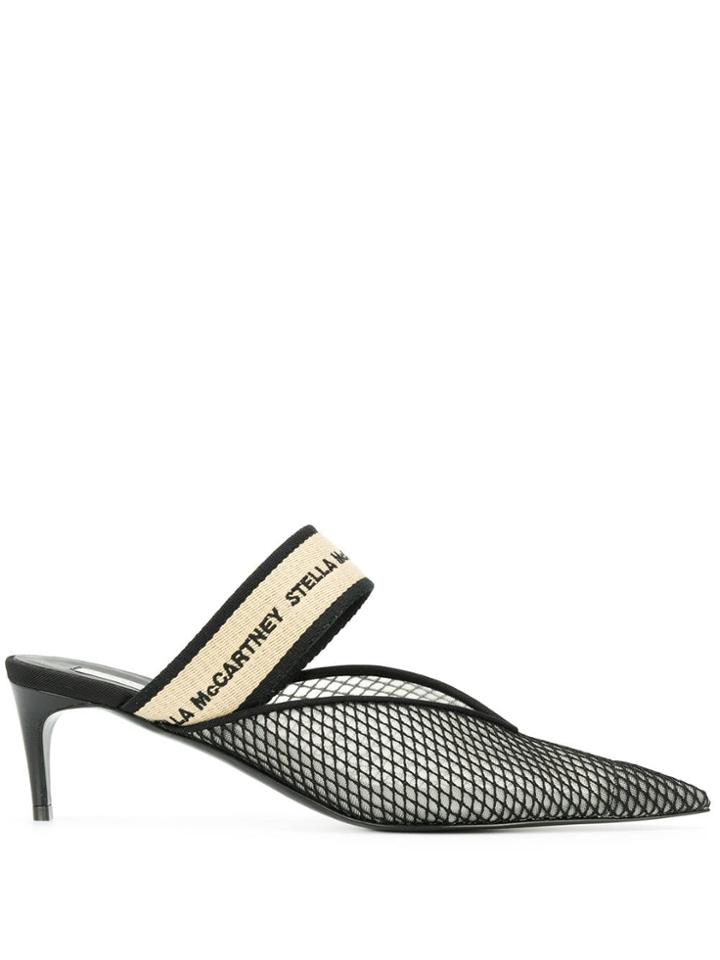 Stella Mccartney Mesh Strap Mules - Black