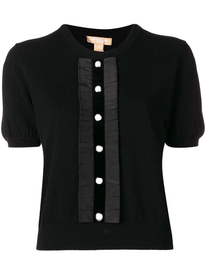 Michael Kors Collection Button Front Knitted Top - Black