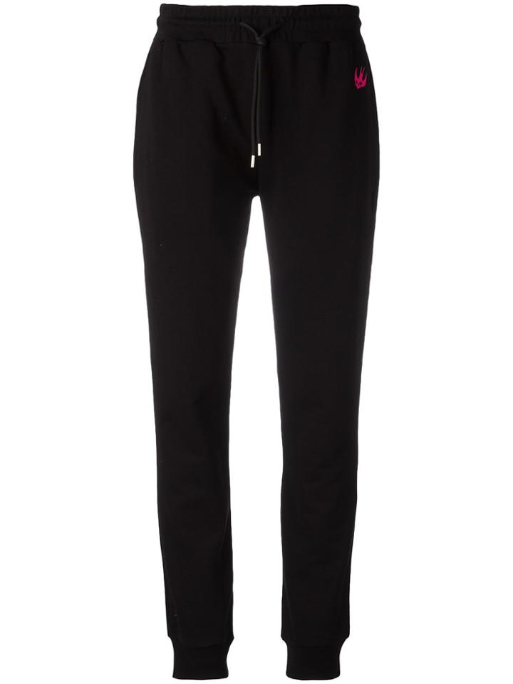 Mcq Alexander Mcqueen Embroidered Dove Track Pants - Black