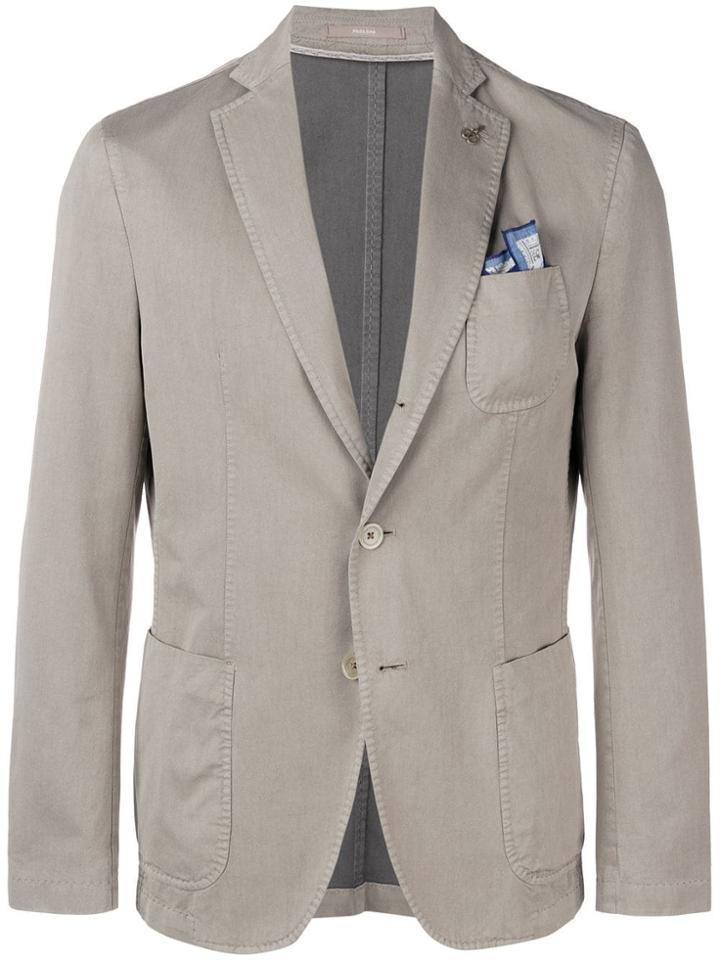 Paoloni Single Breasted Blazer - Neutrals