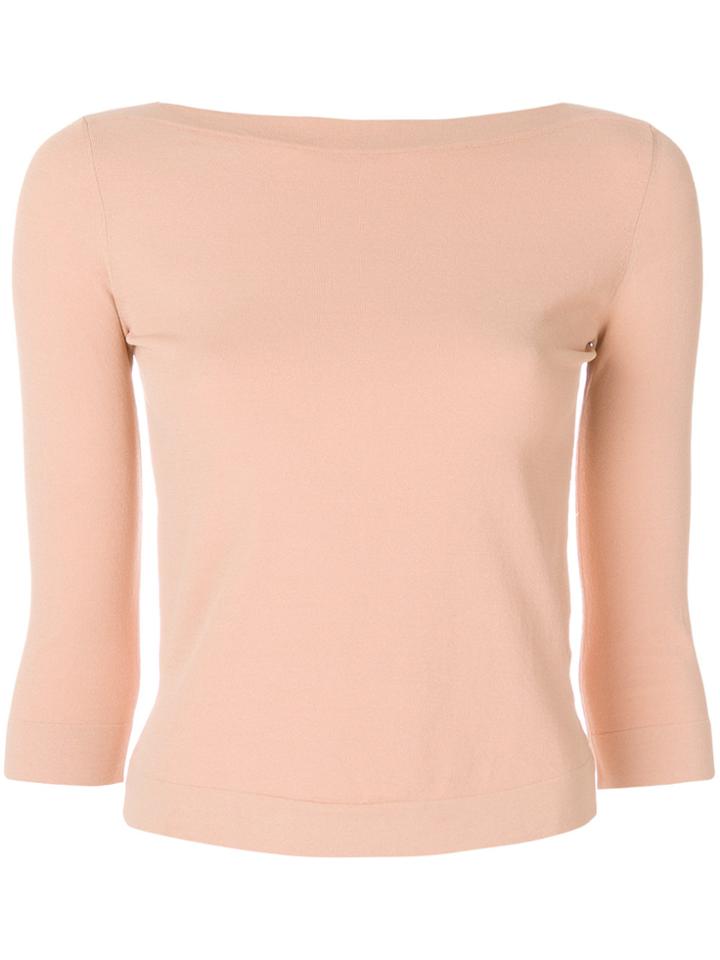 Roberto Collina Slash Neck Sweater - Nude & Neutrals