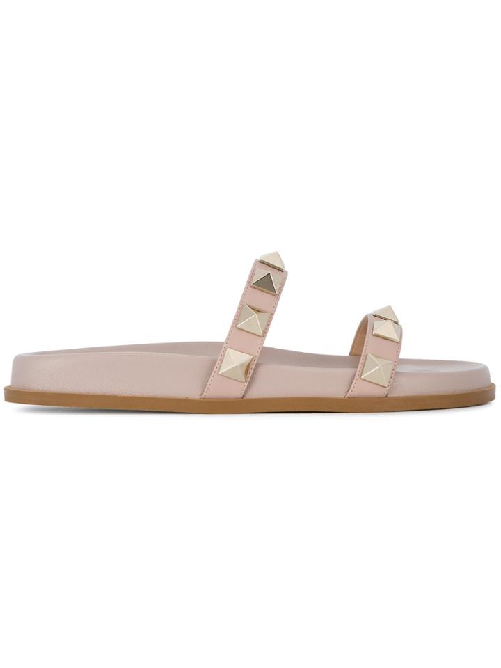 Valentino Valentino Garavani Macro Stud Slides - Pink & Purple