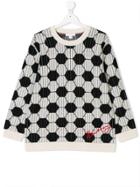 Burberry Kids Teen Geometric Patterned Knitted Sweater - White