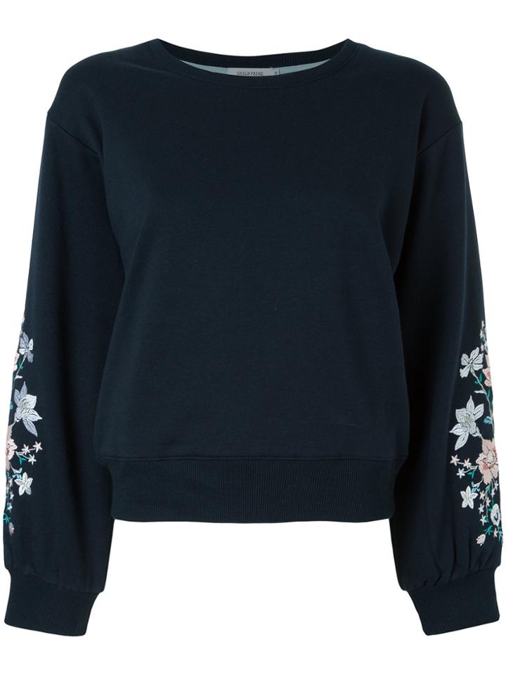 Guild Prime Floral Sleeve Embroidered Top - Blue