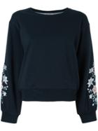 Guild Prime Floral Sleeve Embroidered Top - Blue