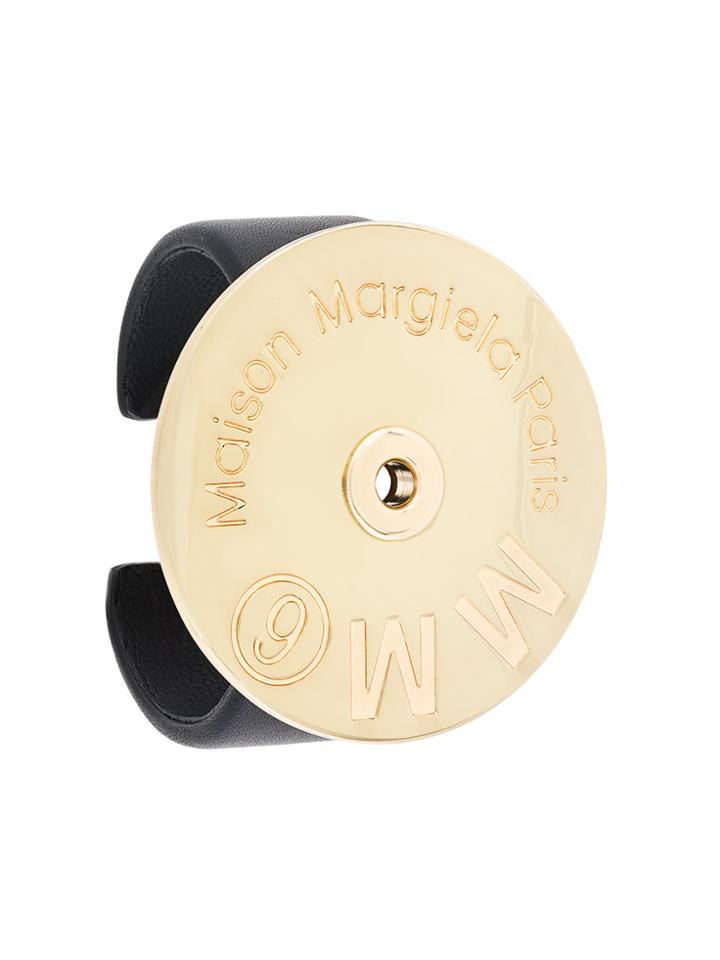 Mm6 Maison Margiela Oversize Logo Plaque Bracelet - Metallic